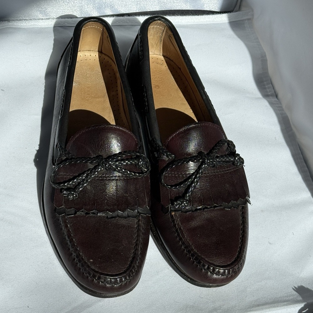 Vintage Allen Edmonds Woodstock Shoes Mens 9.5D Brown Kiltie Tassel Loafers USA